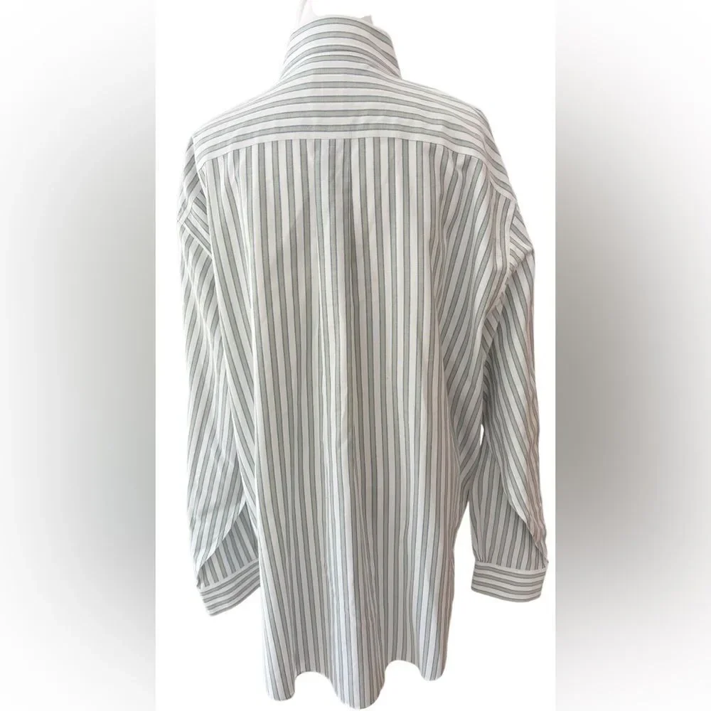 Brooks Brothers Striped Button front 100% Supima Cotton Shirt size XL.